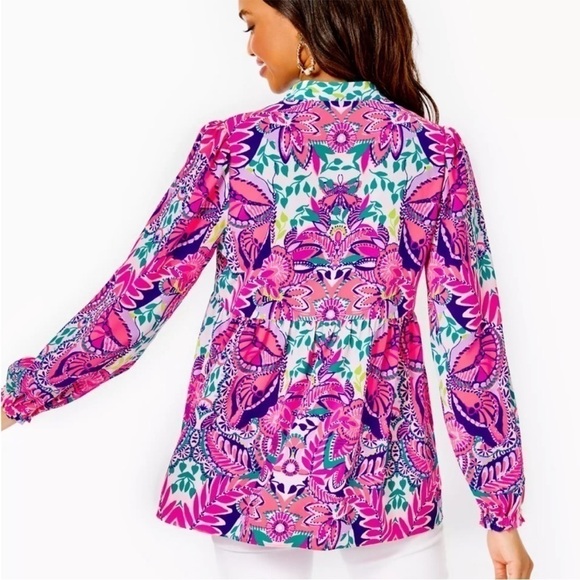 Lilly Pulitzer Winona Stretch Tunic Shes Too Fly Size XS NEW - Picture 4 of 16